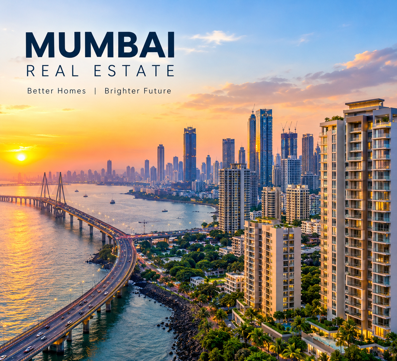 Mumbai Golden Hour Real Estate Skyline